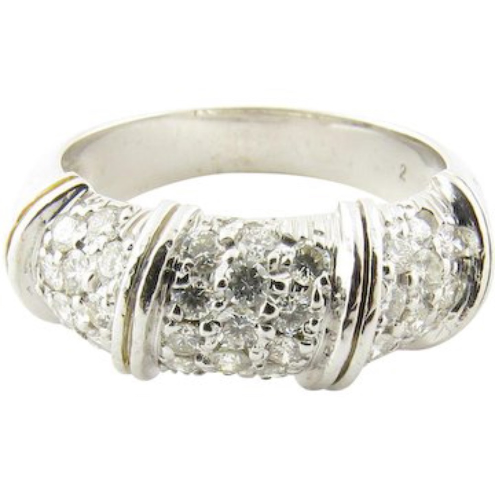 Vintage 18 Karat White Gold Diamond Ring Size 6.5 #4258